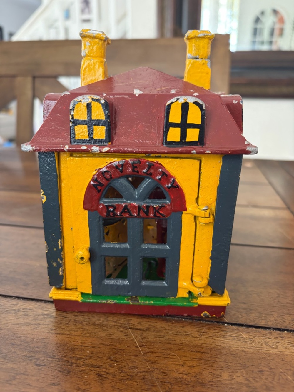 Vintage Cast Iron Mechanical Coin Bank - Novelty Bank